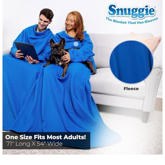 Snuggie 1 Blue Fleece Snuggie - Picture 1 of 4